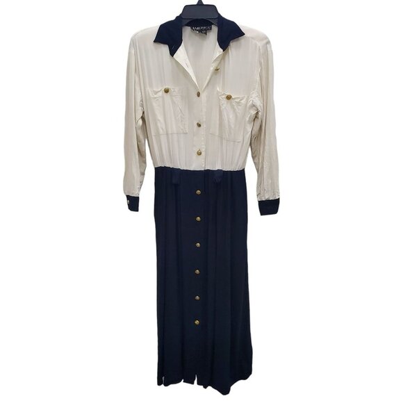 America by Perry Ellis Women's‎ Vintage Button Up 80s Does 40s Secretary Dress 6 - Picture 1 of 12